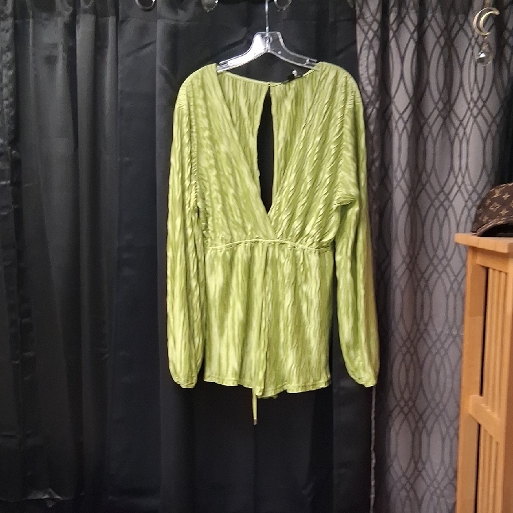 Green Women's Long Sleeve Romper